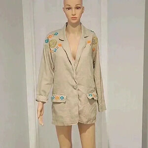Adam Douglass Adrianna Papell linen blazer